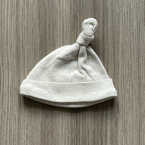 NWT Janie and Jack Pleated Sun Hat and NWT Knot Beanie White & Grey 0-3 Months - Picture 8 of 12
